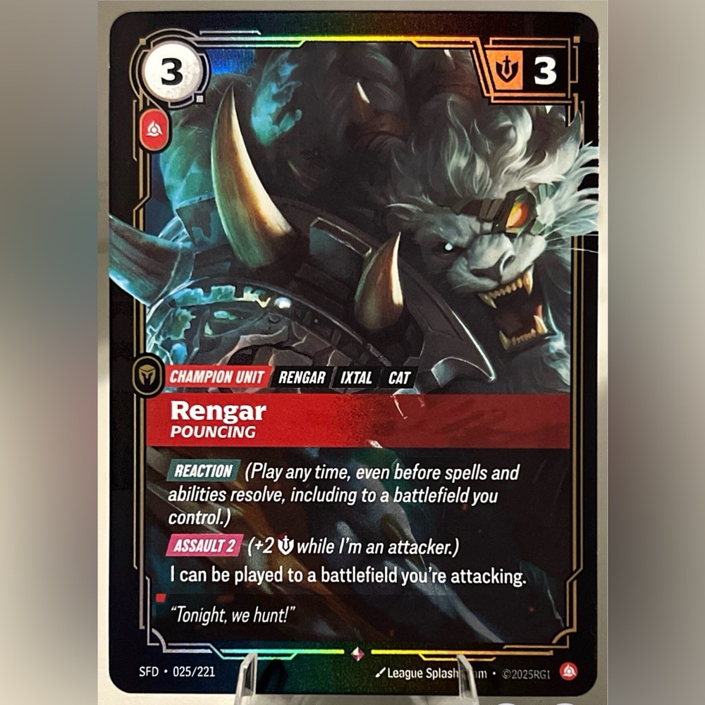 League Of Legends TCG: Spiritforged (SFD) - RENGAR POUNCING 025/221 NM